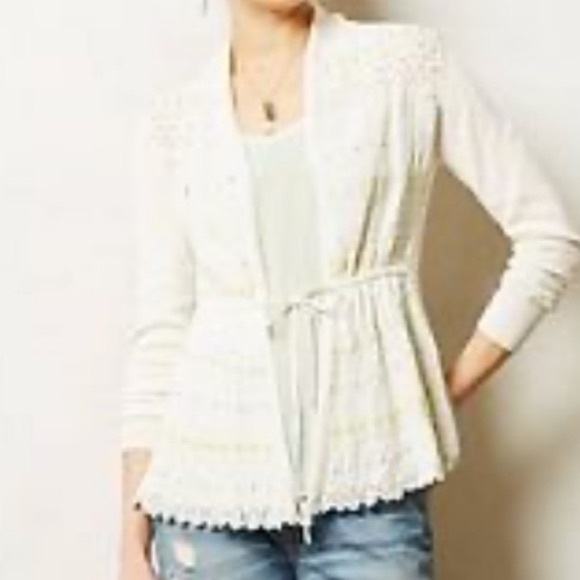 Anthropologie Sweaters - Anthropologie Moth Lazuli Dusted Cardigan Embroidered & Beaded